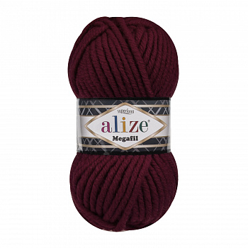Пряжа для вязания Ализе Superlana Megafil (25% шерсть, 75% акрил) 5х100г/55м цв.057 бордовый