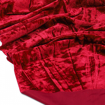 Ткань Бархат мраморный 260 г/м² 95% пэ, 5% спандекс шир.150 см арт.С.2153.05 цв.красный рул.35м