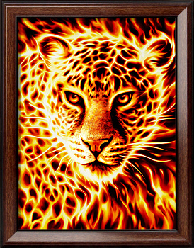 Набор для изготовления картин АЛМАЗНАЯ ЖИВОПИСЬ арт.АЖ.1849 «Огненный леопард» 30х40 см