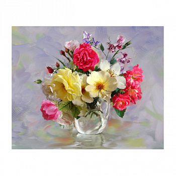 Картины по номерам Molly арт.KH0643 Бузин. Розы в кувшинчике (29 цветов) 40х50 см
