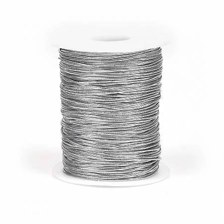 Резинка-шнур 1мм шляпная круглая TBY цв. серебро боб.100м