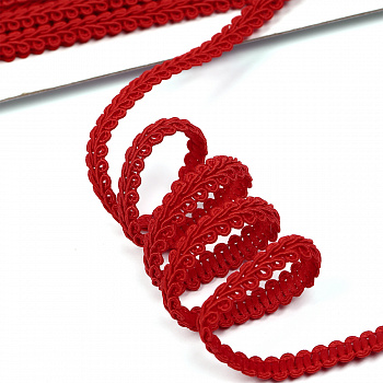 Тесьма Шанель плетеная TBY шир.8мм 0384-0017 цв.26 красный уп.9м