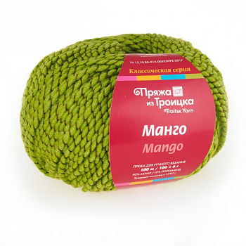Пряжа для вязания ТРО Манго (90% акрила, 10% полиамида) 5х100г/100м цв.5096 мулине (аспарагус)