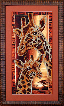 Набор для вышивания бисером МАГИЯ КАНВЫ арт.Б057 Африка Жирафы 22х46 см