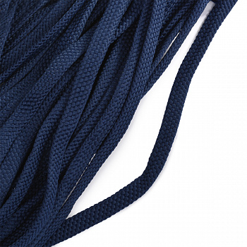 Шнур плоский полиэфир 10 мм турецкое плетение цв.010 т.синий уп. 25 м