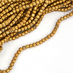 Бусины (стекло) на нитях арт.TBY-RM-2  6мм  цв.02 золото уп.2шт х100 бусин