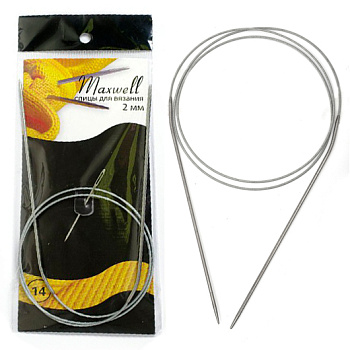Спицы круговые для вязания на тросиках Maxwell Black 80 см арт.#14 2,0мм