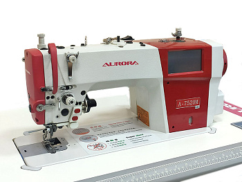 Прямострочная швейная машина с игольным продвижением и ножом обрезки края материала Aurora A-7520M (автоматические функции)