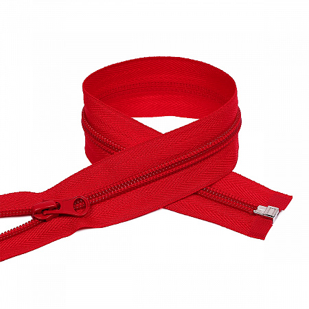 Молния Mzip пласт. спираль №5-N 45см цв.F148 красный уп.50шт