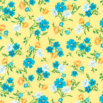 Ткань для пэчворка PEPPY Wildflowers 122 г/м² 100% хлопок цв.FLH-20289-130 SUNSHINE уп.50х55 см