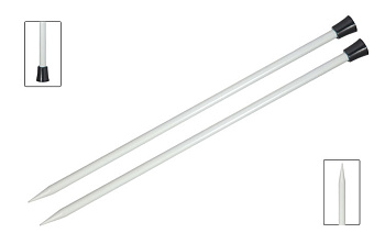 45202 Knit Pro Спицы прямые для вязания Basix Aluminum 3мм/25см, алюминий, серебристый 2 шт.