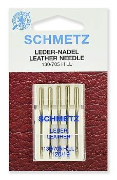 Иглы для бытовых швейных машин Schmetz для кожи 130/705H LL №120, уп.5 игл