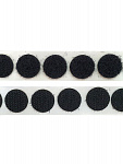 Лента контакт кружочки самоклеящиеся арт.MX.5650 16мм цв.черный уп.30 пар (лента 54 см петля, 54 см крючок)