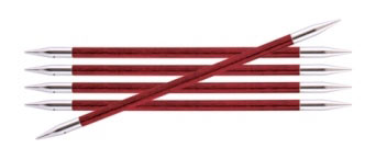29039 Knit Pro Спицы чулочные для вязания Royale 5мм /20см, ламинированная береза, вишневый, 5шт