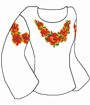 Набор для вышивания женской рубашки КАРОЛИНКА арт. КБСН(хб)-06 85х145 см (размер 44-56)