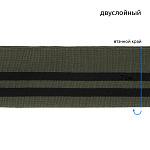 Подвяз трикотажный полиэстер арт.TBY.73079 цв.олива с черными полосами, 14х100см уп.5шт