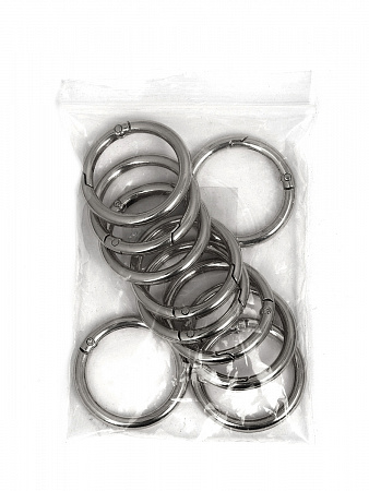 Карабин металл TBY.107920 Ø48мм (внутр. 38мм) цв.черный никель уп.10шт