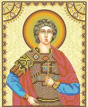 Схема для вышивки иконы бисером на холсте АБРИС АРТ арт. ACK-053 Святой Георгий 17х23 см