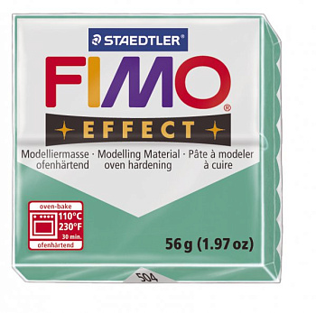 FIMO Effect полимерная глина, запекаемая в печке, уп. 56г цв.полупрозрачный зелёный, арт.8020-504