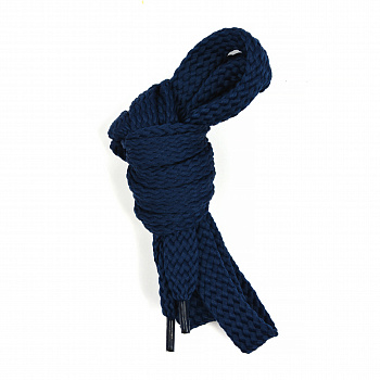 Шнурки плоские 14-16мм турецкое плетение дл.120см цв. синий (10 компл)