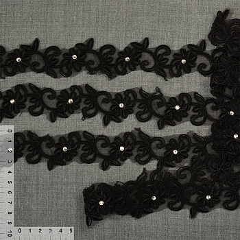 Кружево премиум арт.TBY E043A шир.40мм цв.черный уп.9,14м