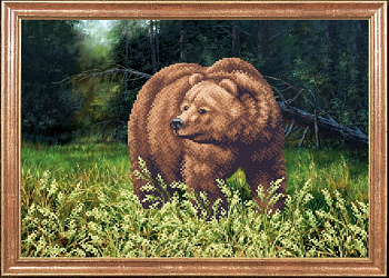 Рисунок на ткани МАГИЯ КАНВЫ арт.КС032 Медведь 39х27 см