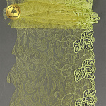 Кружево вышивка на сетке KRUZHEVO арт.TBY.OG73 шир.220мм цв.желтый,левая уп.7,25м