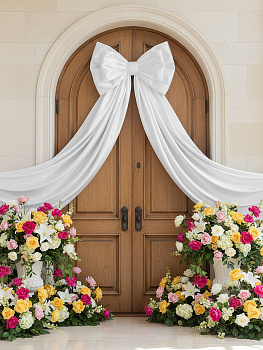 Ткань Атлас-сатин 67 г/м² 100% полиэстер шир.150 см арт.AS.01 цв.белый уп.3м