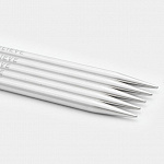 36016 Knit Pro Спицы чулочные для вязания Mindful 8мм/15см, нержавеющая сталь, серебристый, 5шт