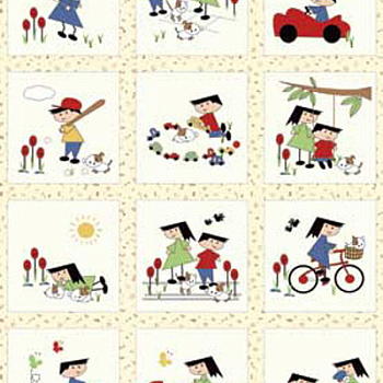 Ткань для пэчворка PEPPY Vintage Play Panel 4412 145 г/м² 100% хлопок цв.24303 MUL1 уп.60х110 см