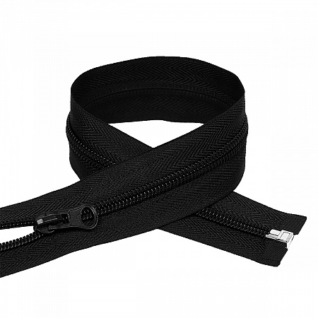 Молния Mzip пласт. спираль №5-N 65см цв.F322 черный уп.50шт