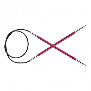 29115 Knit Pro Спицы круговые для вязания Royale 4мм 100см, ламинированная береза, розовая фуксия