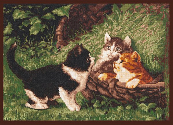 Набор для вышивания ПАЛИТРА арт.07.001 Котята в корзине 39х27 см