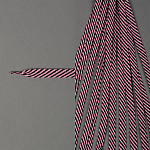 Шнурки плоские 08мм турецкое плетение дл.100 см цв. черно-розовый полоски (25 компл)