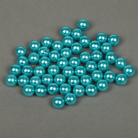 Бусины MAGIC 4 HOBBY круглые перламутр 12мм цв.099 яр.бирюзовый уп.50г (53шт)