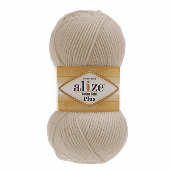 Пряжа для вязания Ализе Cotton gold plus (55% хлопок, 45% акрил) 5х100г/200м цв.067 молочно-бежевый