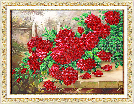 Набор для вышивания бисером ПАУТИНКА арт.Б-1300 Аромат роз 38х28 см