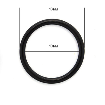 Кольцо для бюстгальтера металл TBY-H13 d10мм, цв.02 черный, уп.100шт