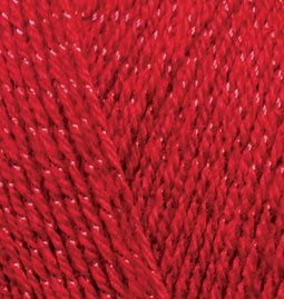 Пряжа для вязания Ализе Sal simli (95% акрил, 5% металлик) 5х100г/460м цв.056 красный
