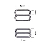 Пряжка регулятор для бюстгальтера 10мм металл TBY-810 цв.никель, уп.1000шт