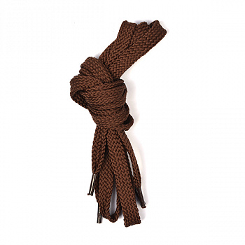 Шнурки плоские 10-12мм турецкое плетение дл.100см цв. коричневый (25 компл)