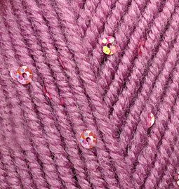Пряжа для вязания Ализе Superlana midi pullu (5% пайетки, 23% шерсть, 67% акрил, 5% полиамид) 5х100г/150 м цв.028 ярк.сухая роза