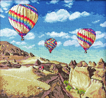 Набор для вышивания LETI арт. 961 Воздушные шары над Гранд-Каньоном 23,5х25 см