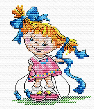 Набор для вышивания ЖАР-ПТИЦА арт.М-038 Озорная девчонка 15х10 см