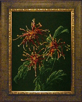 Рисунок на ткани бисером КРАСА И ТВОРЧЕСТВО арт.71209 Хризантемы в саду 31,6х43,1 см