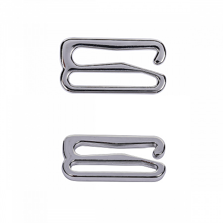 Крючок для бюстгальтера 15мм металл TBY-915 цв.никель, уп.100шт