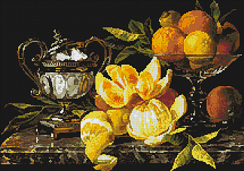 Набор Паутинка для изготовления картины со стразами арт.М273 Натюрморт с апельсинами 50х35 см