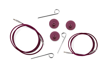 10502 Knit Pro Тросик (заглушки 2шт, ключик) для съемных спиц, длина 56 (готовая длина спиц 80)см, фиолетовый