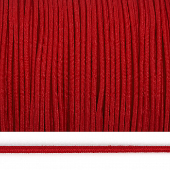 Резинка-шнур 2,5мм шляпная круглая TBY цв. F148 красный боб.100м