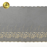 Кружево вышивка на сетке KRUZHEVO арт.TBY.T100 шир.220мм цв.черный+золото,правая уп.4,3м